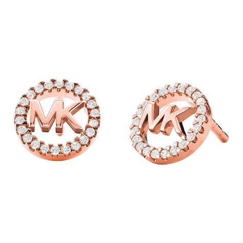 michael kors rose gold logo earrings|rose gold elegant earrings.